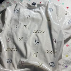 Crop top silky fabric with zodiac signs size small